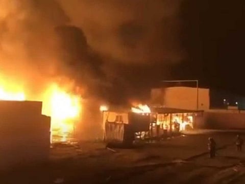 Massive fire rages in Kuwait.