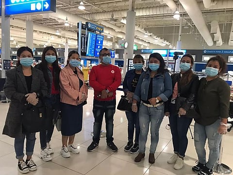 Nepalese citizens wait to board repatriation flights back to Kathmandu