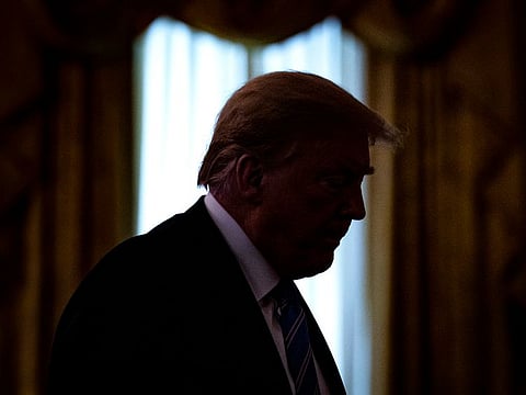 President Donald Trump in the East Room of the White House in Washington last month