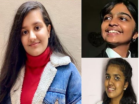 Right to left clockwise, Jasmine Baldev Raj, Shurthi Satish and Oviya Shanmugasundaram