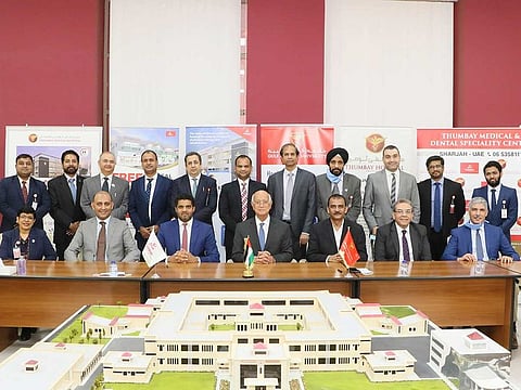 Gulf Medical University, Ajman, the leading medical university in the Middle East region has signed an agreement with the Healthcare Division of Thumbay Group to apply, implement and follow the international standards of academic centers according to the regulations of the Ministry of Education and international accreditation bodies