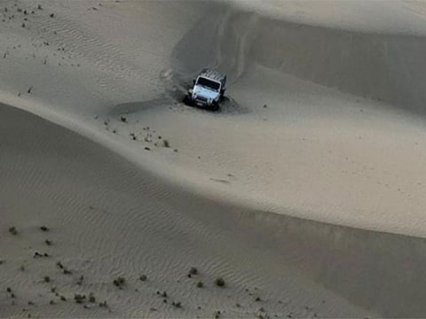 An elderly Emirati man was rescued from the Abu Dhabi desert on July 6, 2020.