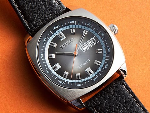 Bargain! The Seiko Recraft SNKNO1, a self-winding mechanical watch presented with a calf-leather strap, costs a little over AED600!