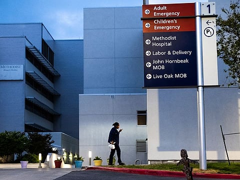A health care worker arrives at Methodist Hospital in San Antonio, Texas, June 28, 2020.