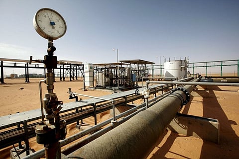 File picture shows general view of the El Sharara oilfield, Libya.