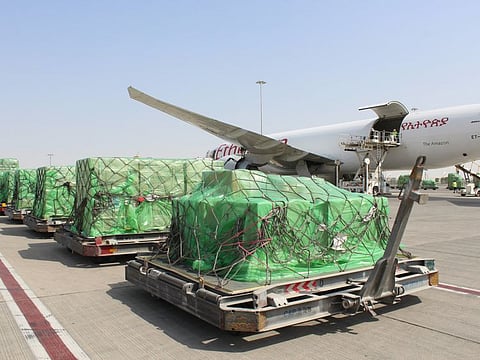 52 metric tonnes of nutritious high energy biscuits, carried enough food to provide emergency assistance rations to approximately 35,000 people over a period of two months from August to September.