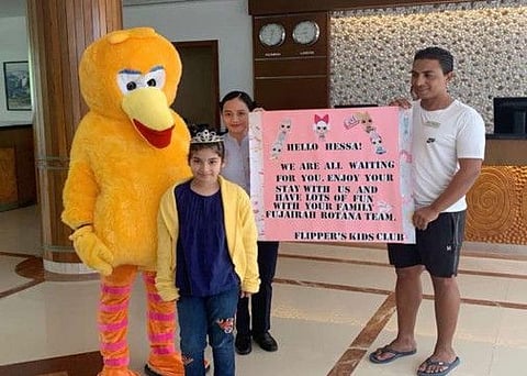 A seven-year-old girl with Type 1 Diabetes was granted her wish of a beach hotel stay with her parents. The family was put up at the Fujairah Rotana Resort and Spa.