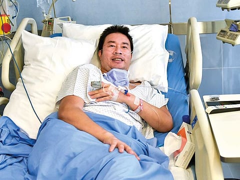 Francis Nartafeliciano, 46, recovered after being in the ICU for 72 days at Canadian Specialist Hospital, Dubai.