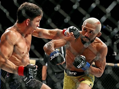 Joseph Benavidez (left) says his rematch against Deiveson Figueiredo is 'personal' as he vows to hurt the Brazilian bomber in Sunday's rematch.