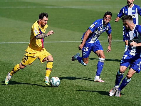 Barcelona's Lionel Messi in action.