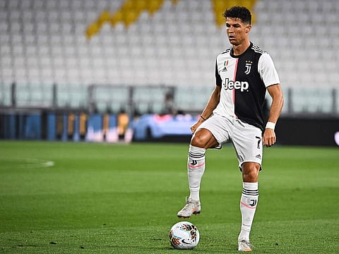 Juventus' Portuguese forward Cristiano Ronaldo controls the ball during their Serie A match against Lazio on Monday.