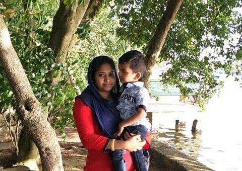 Beema Thameem and son Aymen Ayan