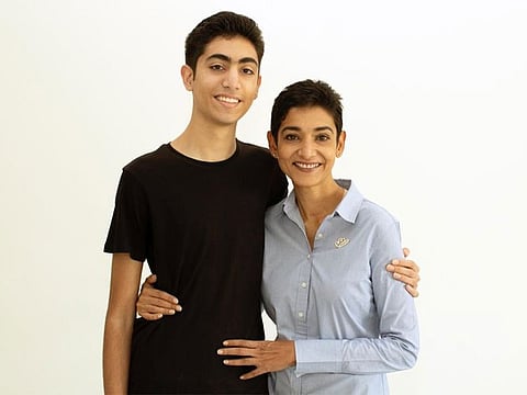 Arman Ameer Thariani, 17, with his mother Dr Sadaf Jalil