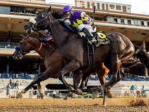 Maximum Security overpowers Midcourt to win San Diego Handicap at Del Mar.