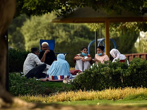 Dubai residents enjoy the day out with friends and family at the Umm Suqeim park and beach.