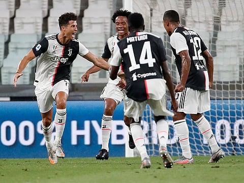 Cristiano Ronaldo celebrates his goal for Juventus