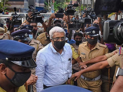 M. Sivasankar, former Principal Secretary to Kerala Chief Minister, arrives at National Investigation Agency (NIA) office for further interrogation in the high-profile Kerala gold smuggling case, in Kochi, Monday, July 27, 2020.