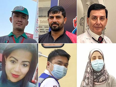 Clockwise from left: Diosdado Barraza, Mohammad Arshad, Dr Tarik Al Janabi, Marwa Taha Sayed, Jeffrey Taruc and Pearly Paradero