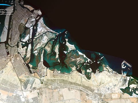 Satellite image of Abu Dhabi.