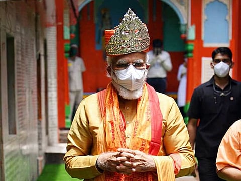 India's Prime Minister Narendra Modi in Ayodhya, Wednesday, Aug 5, 2020