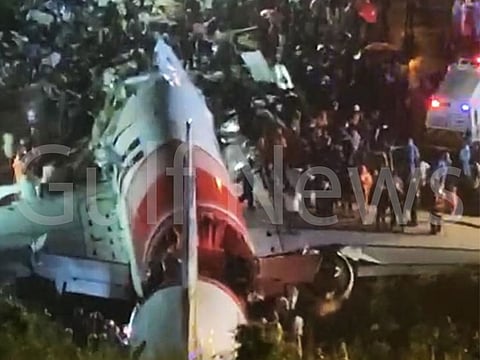 A shot of the aircraft split in two