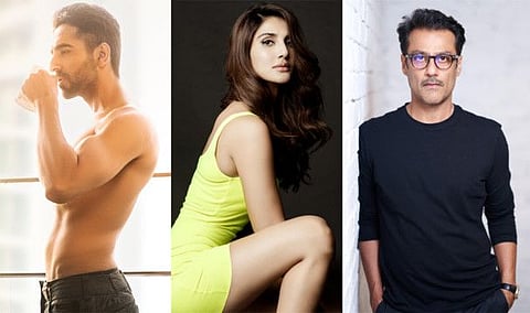 Actors Ayushmann Khurrana, Vaani Kapoor and director Abhishek Kapoor.