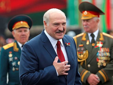 Belarus President Alexander Lukashenko takes part in the Independence Day celebrations in Minsk, Belarus, on July 3, 2020.