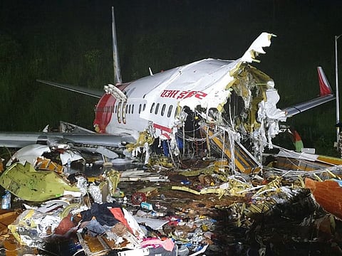 The crash site in Kozhikode, India.
