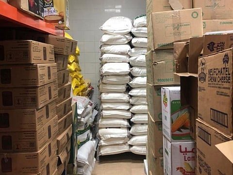 The expired food confiscated by Saudi authorities.