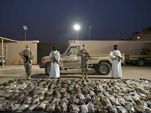 Saudi Border Guards with the hashish.