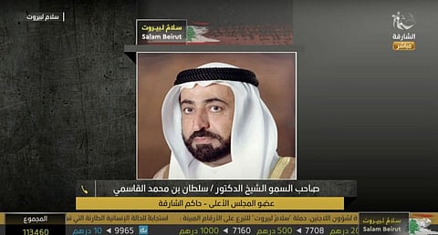 His Highness Dr Sheikh Sultan bin Mohammad Al Qasimi has called upon Arab countries to stand up and support the Lebanese people.