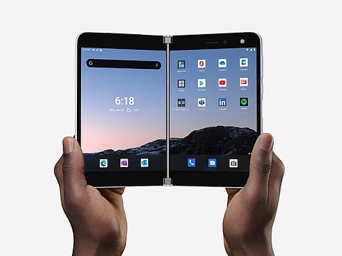 Microsoft Corp. begins taking orders for its dual-screen Surface device in the US on Wednesday. The Android-powered Surface Duo starts at $1,399.