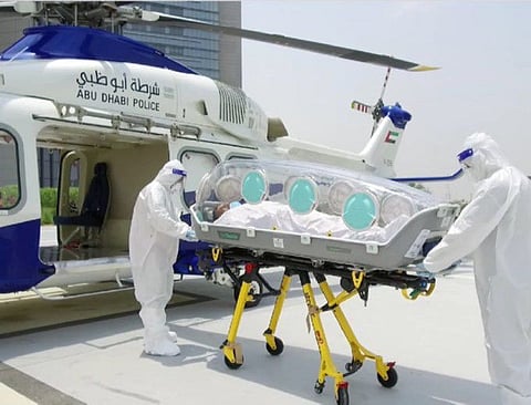 Abu Dhabi Police has launched an aeromedical transport system with an isolation capsule to carry patients suffering from infectious diseases, WAM reported on Friday.