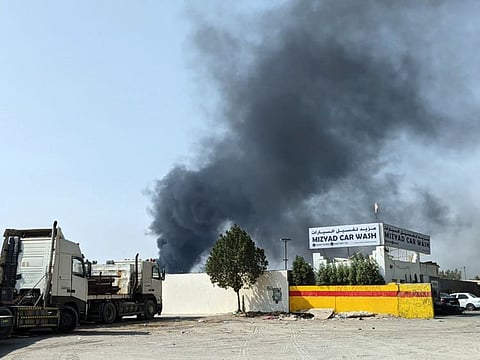 The fire broke out at a metal scrap yard.