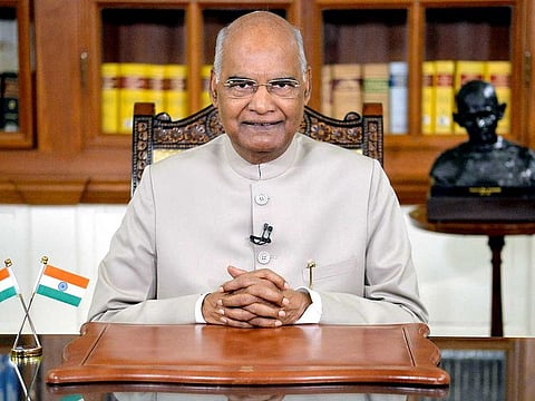 Indian President Ramnath Kovind addressed the nation on the eve of the 74th Independence Day, in New Delhi on Friday, August 14, 2020.