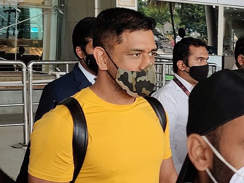 MS Dhoni, the talismanic captain of Chennai Super Kings, arrived in Chennai for a short camp before leaving for the UAE next week for IPL.