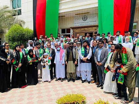 Consul General of Afghanistan Masood Azizi celebrating 101st Independence Day of his country in Dubai.