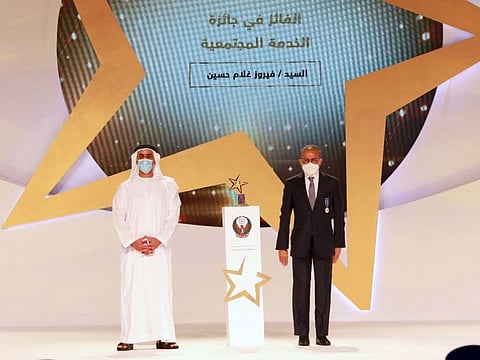 The excellence certificate and citation was handed over to Merchant by Shaikh Saif bin Zayed Al Nahyan, Deputy Prime Minister and Minister of Interior.