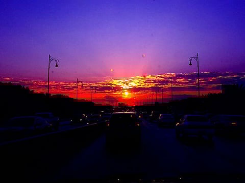 Beautiful sunrise in Sharjah