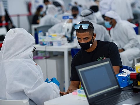 A COVID-19 testing centre in Abu Dhabi.