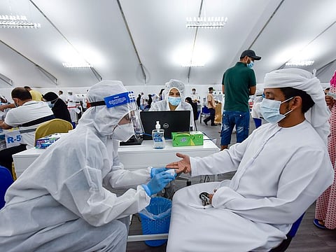 The screening centre at the Ghantoot Rapid testing facility on Dubai-Abu Dhabi border. Picture for illustrative purposes only.