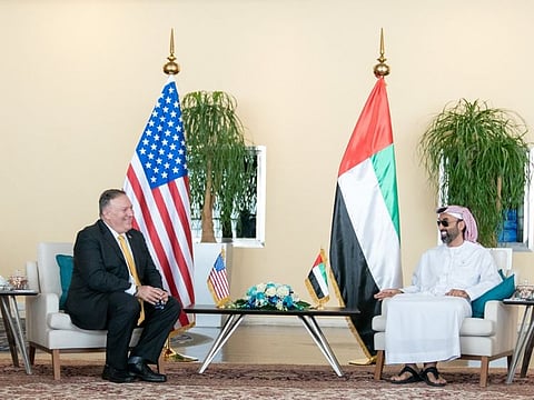 Sheikh Tahnoun with Mike Pompeo.