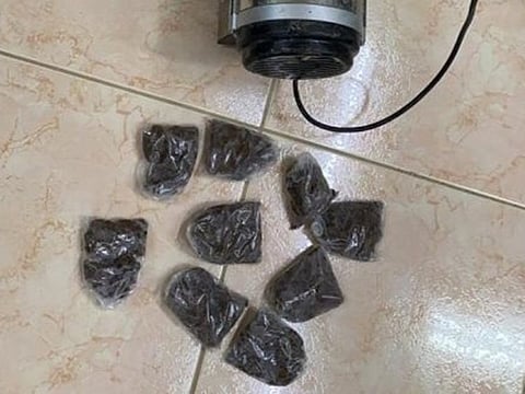 The illegal tobacco discovered by the Saudi authorities.