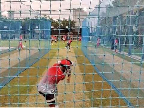 Kings XI Punjab got down to their first training session in Dubai on Wednesday.