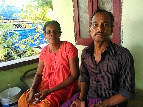 Mary Sebastian and Sebastian V at their home in Kumbalangi, Kochi