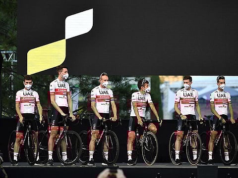 The UAE Team Emirates cyclists