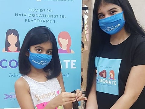 Himakshi with Jaina Jatwani, a seven-year-old grade 3 student at Dubai English Speaking School.