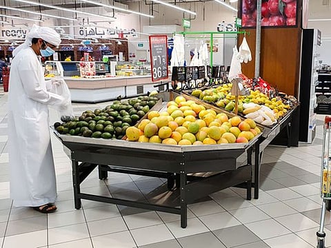 Shoppers at a supermarket in Yas Mall, Abu Dhabi.