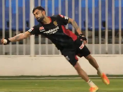 Virat Kohli makes a stunning catch for RCB.