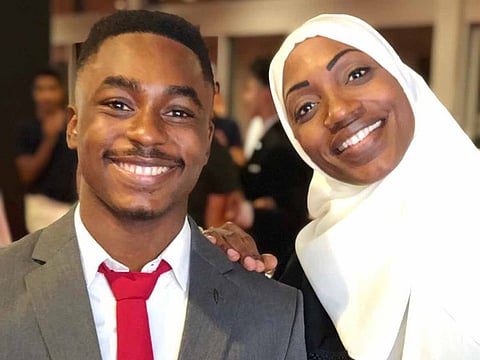 Mother and son: Safwa Abdul Aziz, right, and Umair M. Harleston share a priceless bond